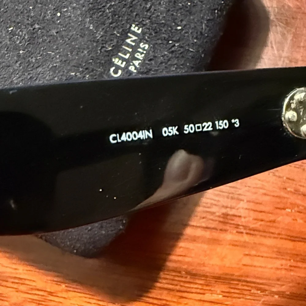 Authentic Celine Black Sunglasses with Silver Detail